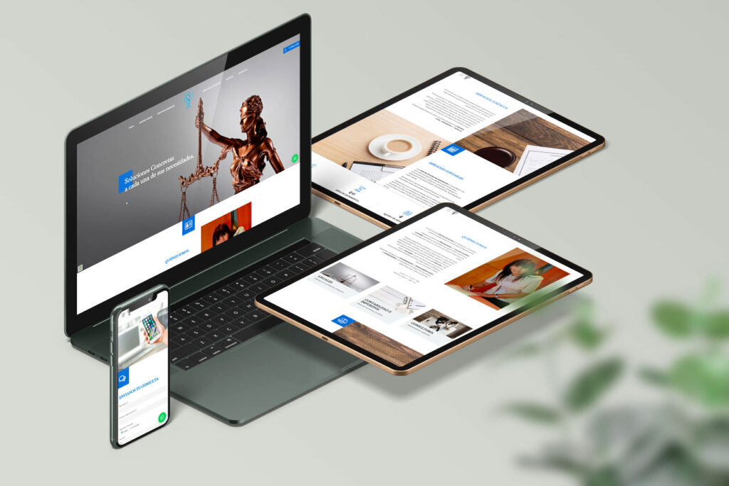 Diseño de marca personal y plataforma web para servicios profesionales legales.